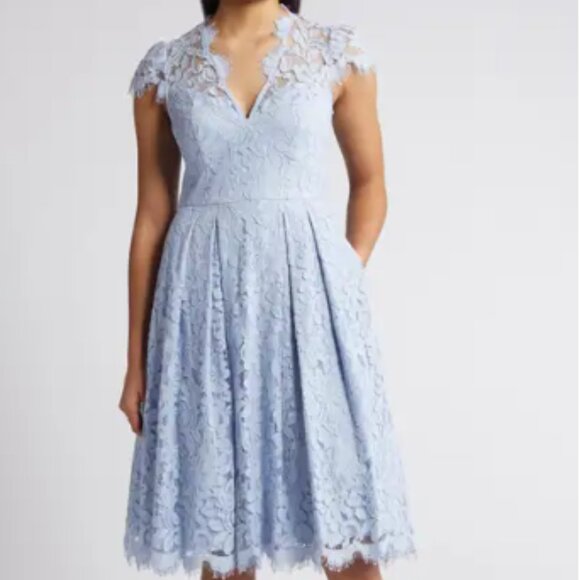 Eliza J Lace Fit & Flare Cocktail Dress - Picture 1 of 8